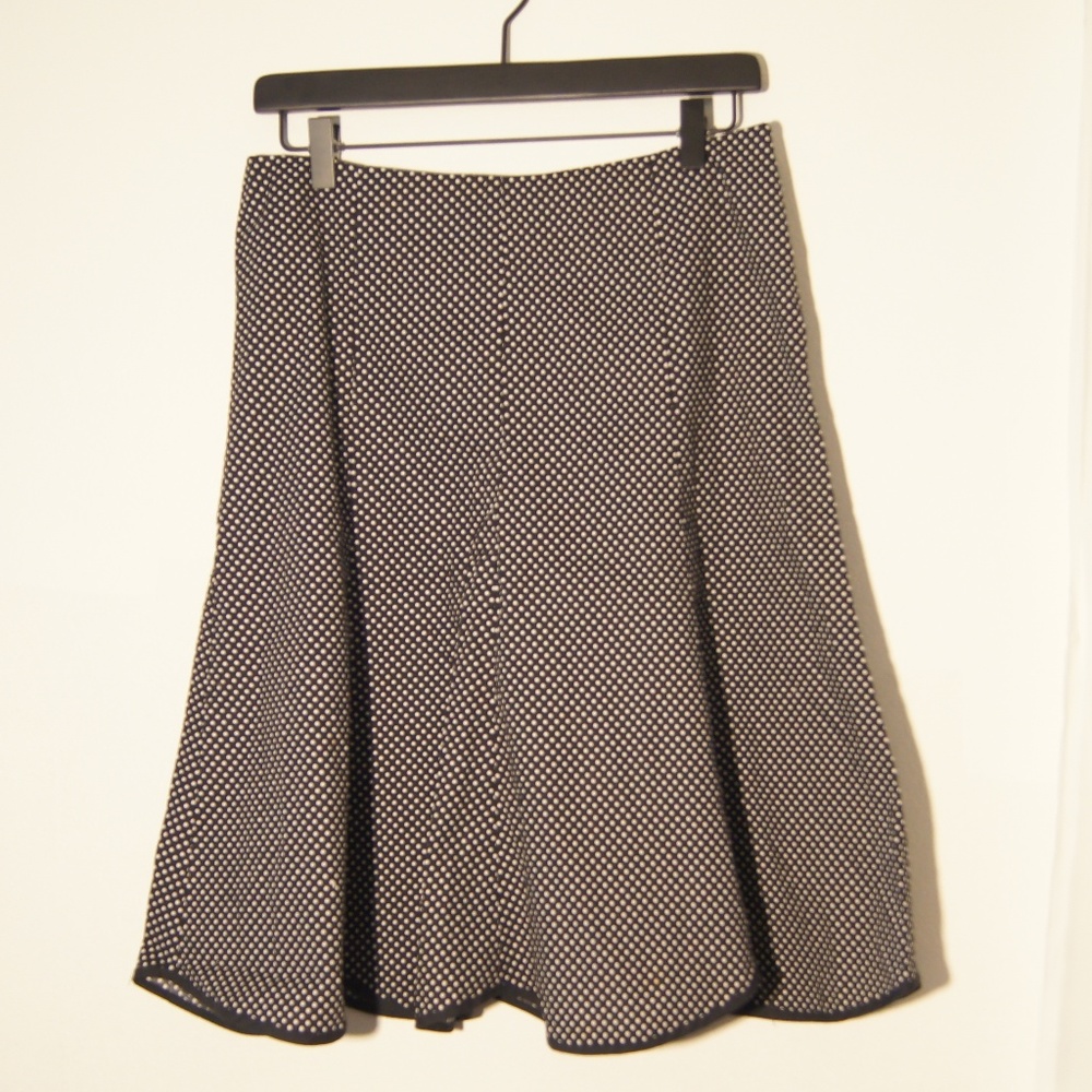 White House Black Market Scalloped Polka Dot Skirt